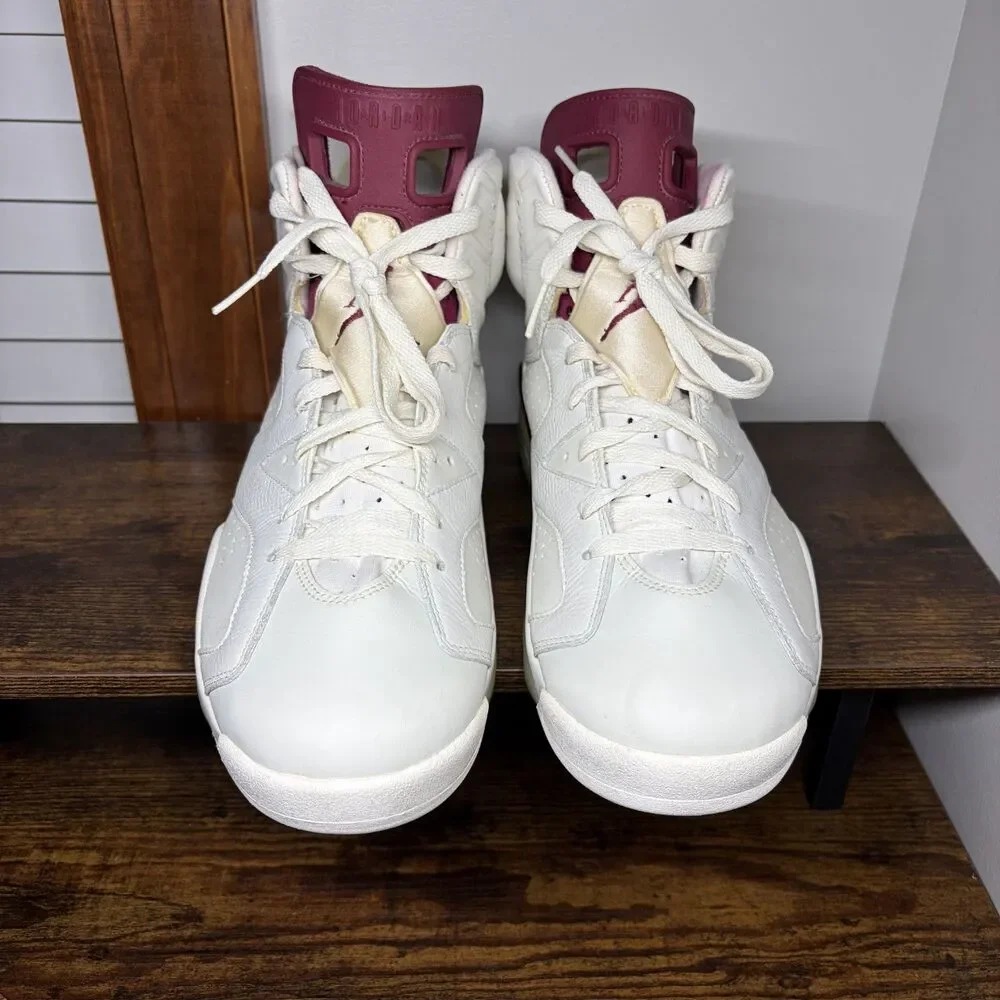 Size 11.5 - Nike Air Jordan 6 Retro Maroon 2015 Men's 384664-116 White OG